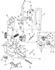 Page A Diagram and Parts List for M085805  Dirt Devil Upright Vacuum